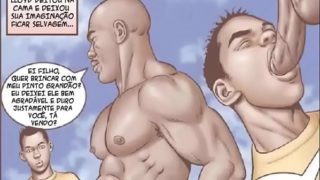 Latin daddy and son fucking comic story in Spanish