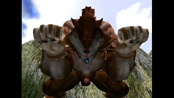 Wolf taking creampie from muscle human firestorm