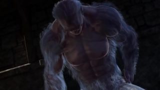 Two hairy beasts have gay monster sex in 3D