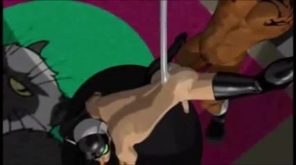 Cat man and Panther man superhero gay anal sex