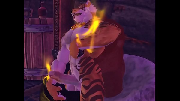 Flaming tiger gets face fucked and ass fucked by a wild boar