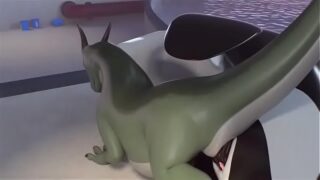 Giant killer whale fucks a dragons asshole and cums inside