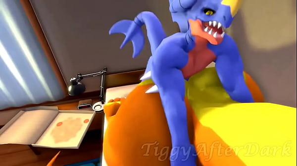 Garchomp breeding Charizard on the bed
